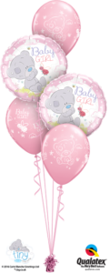Babaváró mackós pink héliumos luficsokor
